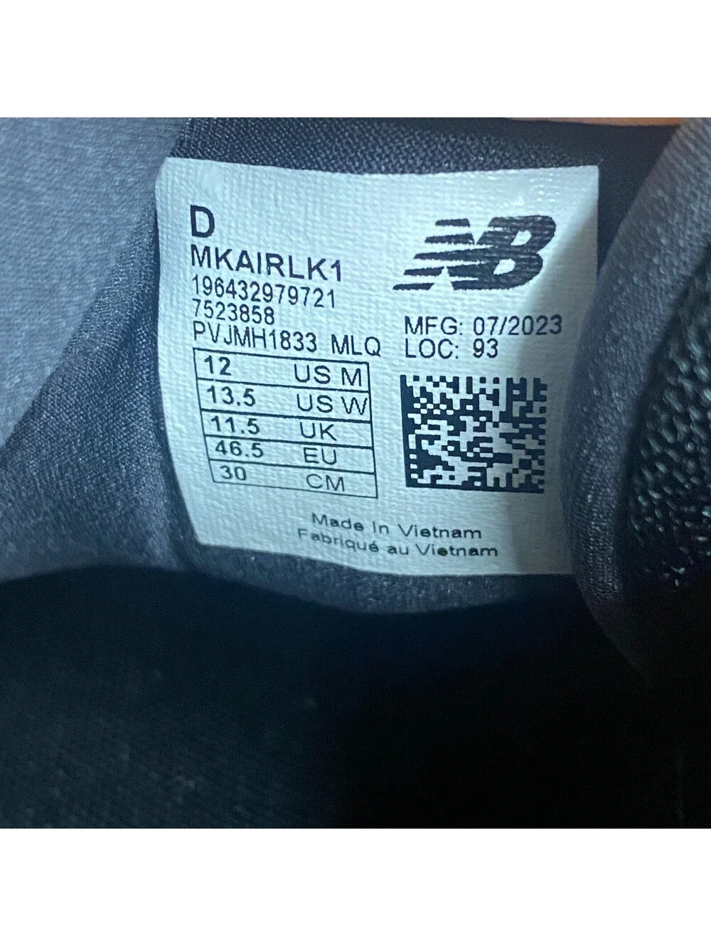New Balance Fresh Foam X Kaiha Road Running Shoes Mens 12 D Black White MKAIRLK1
